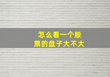 怎么看一个股票的盘子大不大