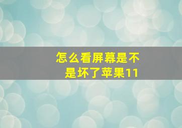 怎么看屏幕是不是坏了苹果11