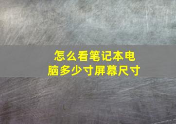 怎么看笔记本电脑多少寸屏幕尺寸