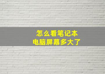 怎么看笔记本电脑屏幕多大了