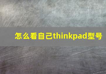 怎么看自己thinkpad型号