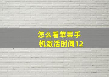 怎么看苹果手机激活时间12