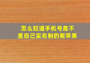 怎么知道手机号是不是自己实名制的呢苹果