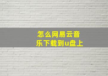 怎么网易云音乐下载到u盘上