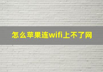 怎么苹果连wifi上不了网