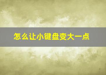 怎么让小键盘变大一点