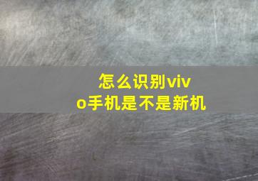 怎么识别vivo手机是不是新机