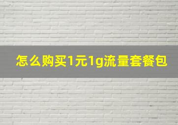 怎么购买1元1g流量套餐包