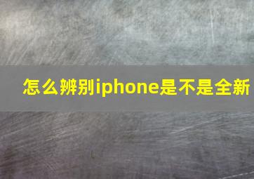 怎么辨别iphone是不是全新