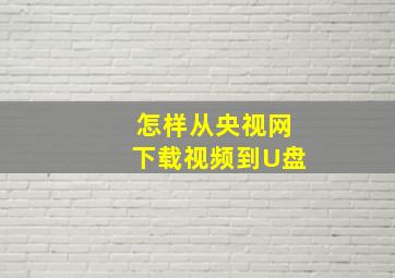 怎样从央视网下载视频到U盘