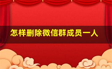 怎样删除微信群成员一人