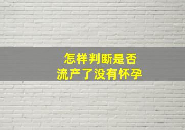 怎样判断是否流产了没有怀孕