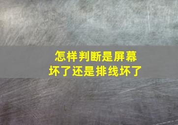 怎样判断是屏幕坏了还是排线坏了