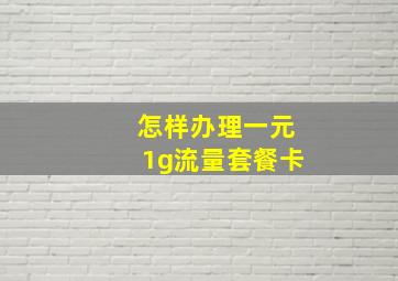 怎样办理一元1g流量套餐卡