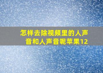 怎样去除视频里的人声音和人声音呢苹果12