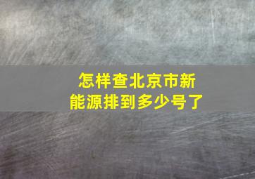 怎样查北京市新能源排到多少号了