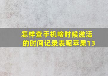 怎样查手机啥时候激活的时间记录表呢苹果13