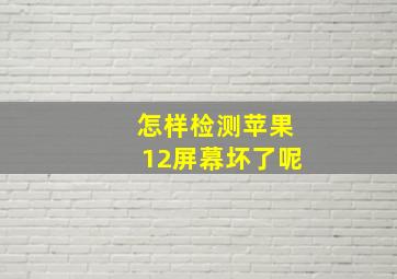 怎样检测苹果12屏幕坏了呢