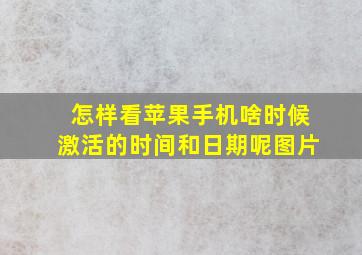 怎样看苹果手机啥时候激活的时间和日期呢图片