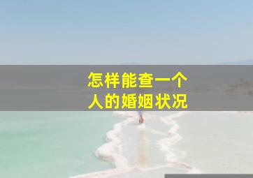 怎样能查一个人的婚姻状况