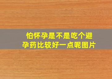 怕怀孕是不是吃个避孕药比较好一点呢图片