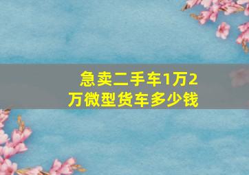 急卖二手车1万2万微型货车多少钱