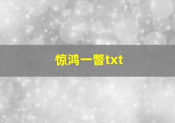 惊鸿一瞥txt