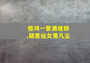 惊鸿一瞥满城倾,疑是仙女落凡尘