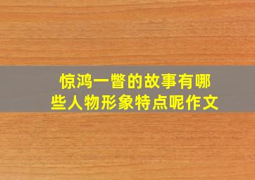 惊鸿一瞥的故事有哪些人物形象特点呢作文