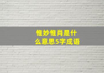 惟妙惟肖是什么意思5字成语