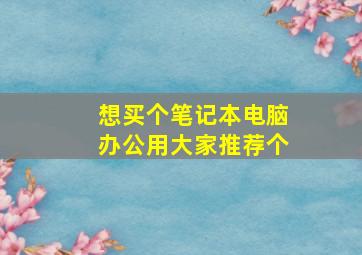 想买个笔记本电脑办公用大家推荐个