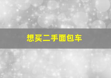 想买二手面包车