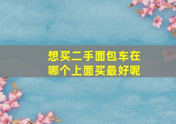 想买二手面包车在哪个上面买最好呢