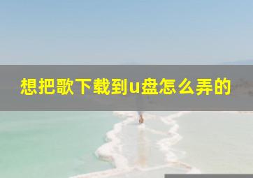 想把歌下载到u盘怎么弄的