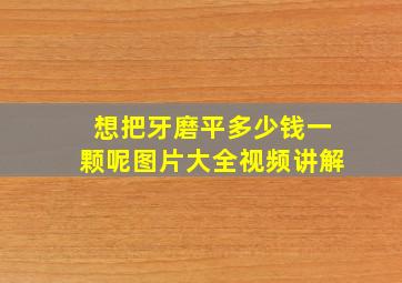 想把牙磨平多少钱一颗呢图片大全视频讲解