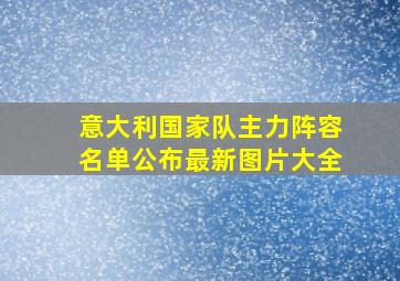 意大利国家队主力阵容名单公布最新图片大全