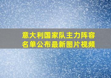 意大利国家队主力阵容名单公布最新图片视频