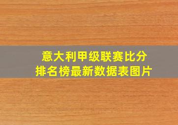 意大利甲级联赛比分排名榜最新数据表图片