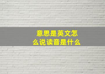 意思是英文怎么说读音是什么