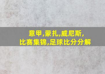 意甲,蒙扎,威尼斯,比赛集锦,足球比分分解