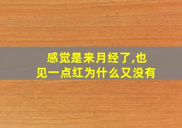 感觉是来月经了,也见一点红为什么又没有