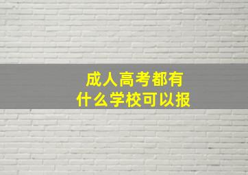 成人高考都有什么学校可以报