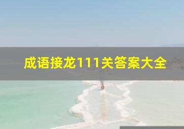 成语接龙111关答案大全