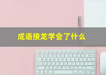 成语接龙学会了什么