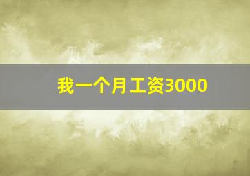 我一个月工资3000