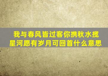 我与春风皆过客你携秋水揽星河愿有岁月可回首什么意思