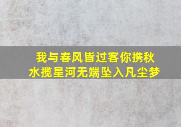 我与春风皆过客你携秋水揽星河无端坠入凡尘梦