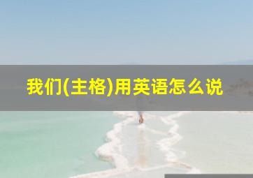 我们(主格)用英语怎么说