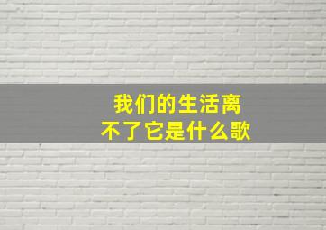 我们的生活离不了它是什么歌