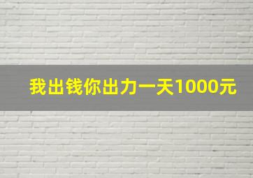 我出钱你出力一天1000元